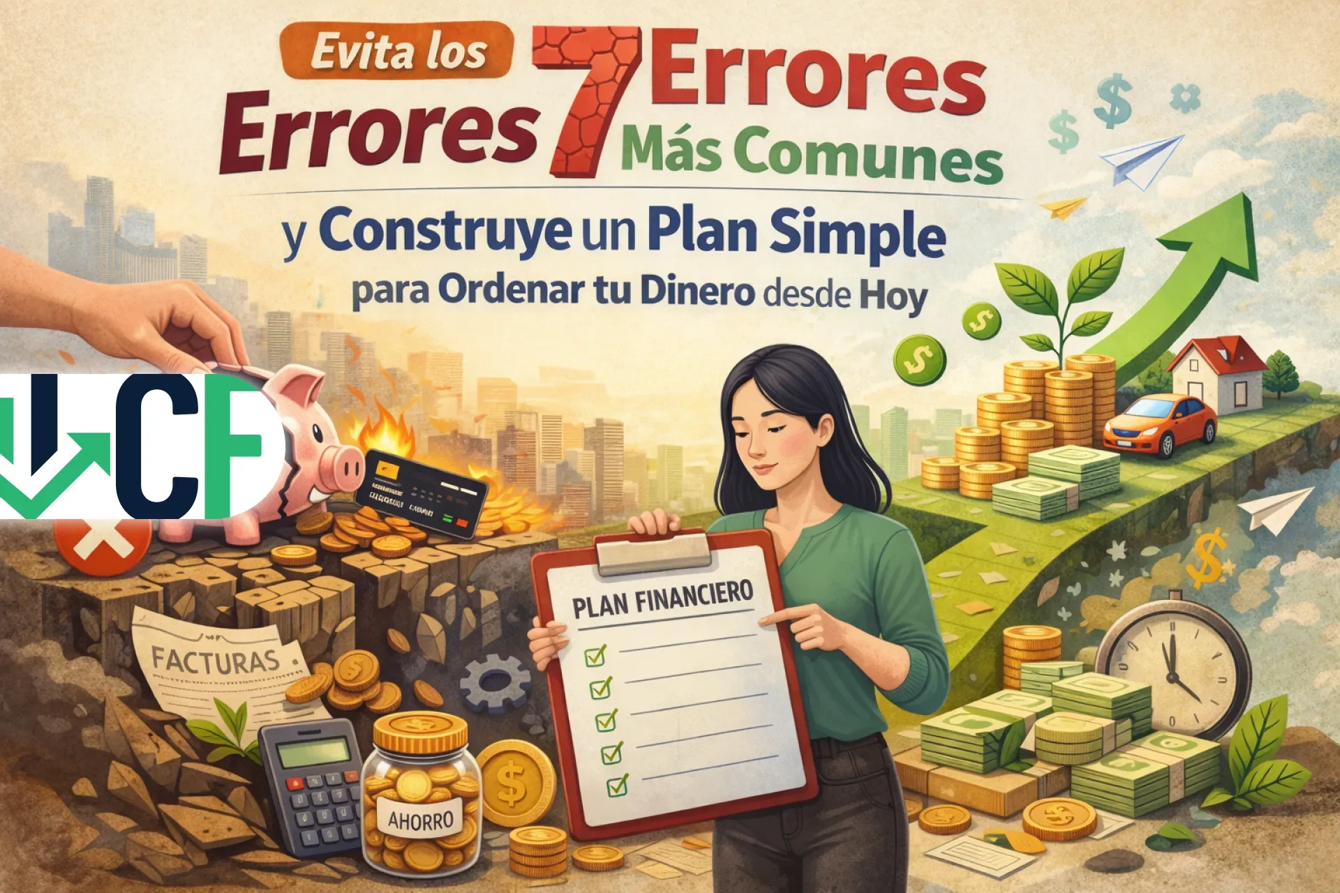 Evita los 7 errores financieros más comunes y construye un plan simple para ordenar tu dinero desde hoy